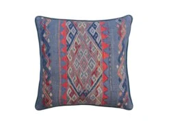 Cushion With Intricate Print In Denim