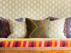 Striking Patterned Cushion -Andrew Martin Store 1095840 chloe headboard in fig fennel hearty sky blue wallpaper sandro chest constantine stool bobbin sunshine cushions in diego charcoal freida denim fig fennel med
