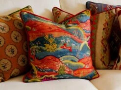 Vibrant Embroidered Landscape Cushion 6 Vibrant Embroidered Landscape Cushion -Andrew Martin Store 1095897 harvest moon cushions bobbin sunshine denim meadow multi freida denim sunset falling leaves multi diego sand med