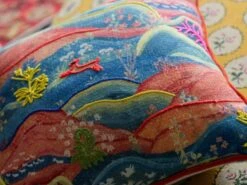 Vibrant Embroidered Landscape Cushion 10 Vibrant Embroidered Landscape Cushion -Andrew Martin Store 1095940 meadow multi cushion close up 3 sml
