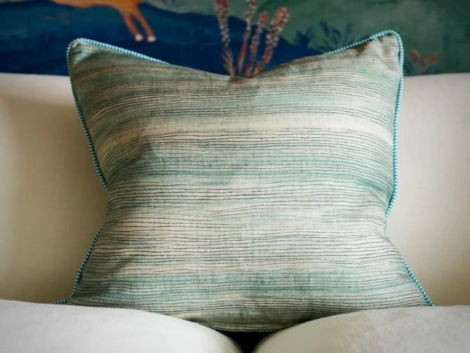 Cushion in soft blue brush marks Cushion In Soft Blue Brush Marks -Andrew Martin Store 1095952 puff rain cushion close up sml