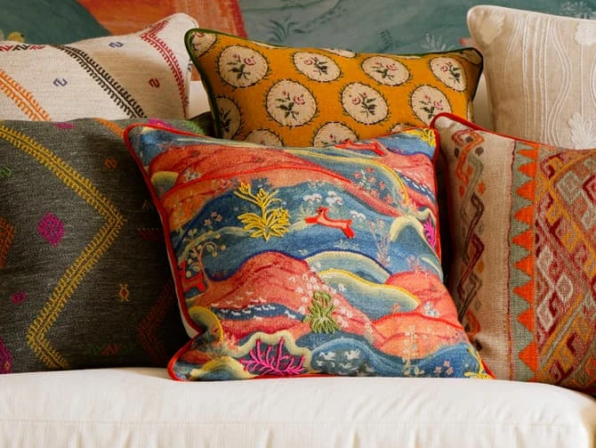 Vibrant embroidered landscape cushion Vibrant Embroidered Landscape Cushion -Andrew Martin Store 1095982 ru9dac 1