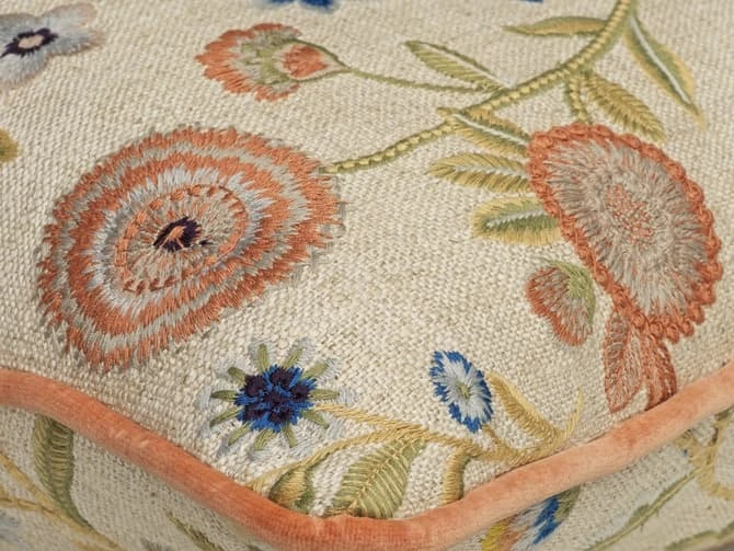 Embroidered cushion in fable linen in woodland Embroidered Cushion In Fable Linen In Woodland -Andrew Martin Store 128039 fable woodland medici pigment corner sml