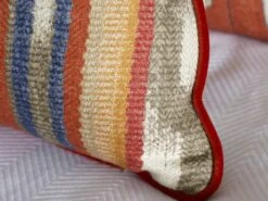 Cushion With Vertical Stripe In Brick Orange -Andrew Martin Store 138684 nineveh brick cushion detail sml