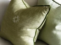 Moroccan Inspired Cushion In Green 2 Moroccan Inspired Cushion In Green -Andrew Martin Store 138708 jericho green cushiond detail sml
