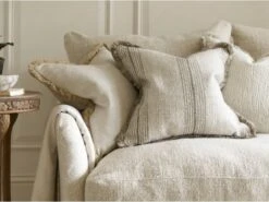 Two-tone Herringbone Cushion In Ecru 3 Two-tone Herringbone Cushion In Ecru -Andrew Martin Store 141836 sefton sofa in atrani plain linen with cushions in sanremo ecru and atrani stripe tauple canale throw ivory lg