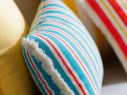 Striped Outdoor Cushion 5 Striped Outdoor Cushion -Andrew Martin Store 151093 coast turquoise spritz detail 2 sml