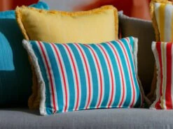 Striped Outdoor Cushion 4 Striped Outdoor Cushion -Andrew Martin Store 151095 coast turquoise spritz riviera sole cushion detail sml