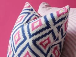 Bold Geometric Cushion 2 Bold Geometric Cushion -Andrew Martin Store 1887 glacier paradise cushion lifestyle