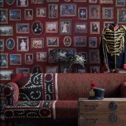 Gallery Wallpaper - Red Wallpaper -Andrew Martin Store 216502 andrew martin museum wallpaper gallery red wallpaper