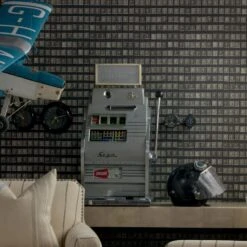 Penny Post Charcoal Wallpaper