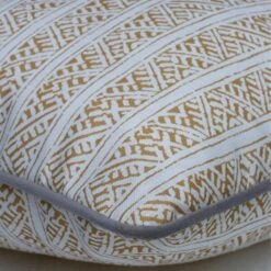 Ostuni Stripe Ochre Outdoor Cushion -Andrew Martin Store 248529 ostuni stripe ochre corner