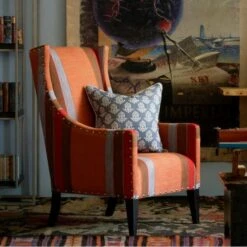 Sprig Denim Cushion -Andrew Martin Store 257420 saharan skies paint pluto chair in es cavalet 3 sprig denim cushion