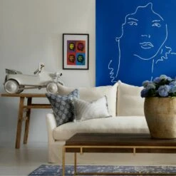 Sprig Denim Cushion -Andrew Martin Store 257422 polar bear paint sefton sofa in bomore ivory sprig denim picket denim with desert island trim cushions breuer coffee table