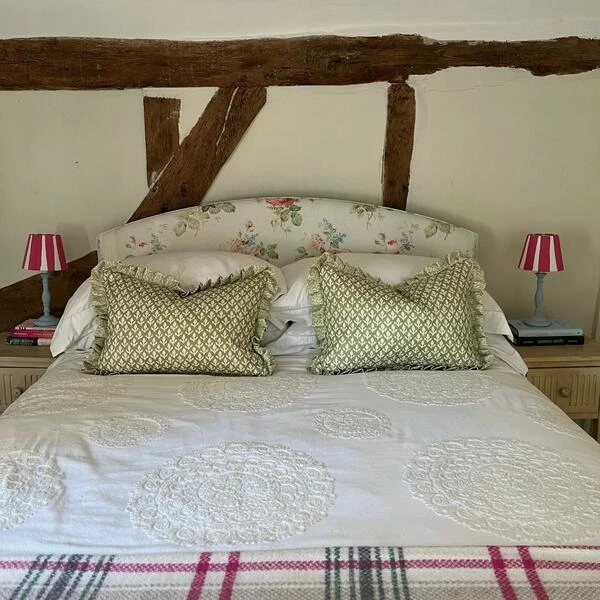 Bud Ruffle Leaf Cushion Bud Ruffle Leaf Cushion -Andrew Martin Store 261394 helena bud leaf lifestyle 2