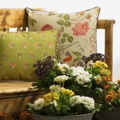 Spinney Leaf Outdoor Cushion -Andrew Martin Store 309082 wild wood ivory spinney leaf cushion