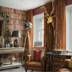 Library Wallpaper - Multi Wallpaper -Andrew Martin Store 339741 watermarked2 web 17 031 livingroom mid zac and zac